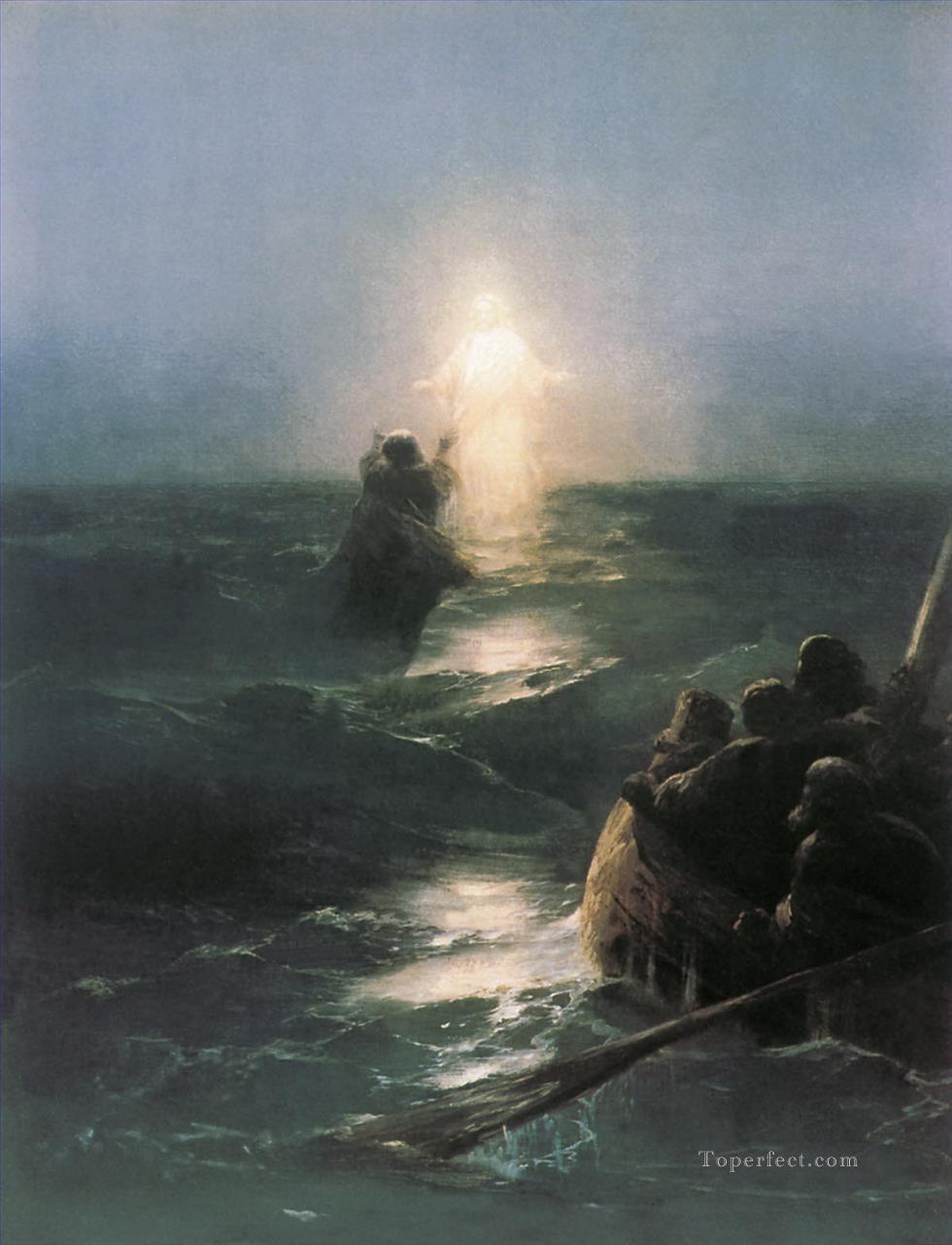 jesus walks on water Ivan Aivazovsky religious Christian Oil Paintings
